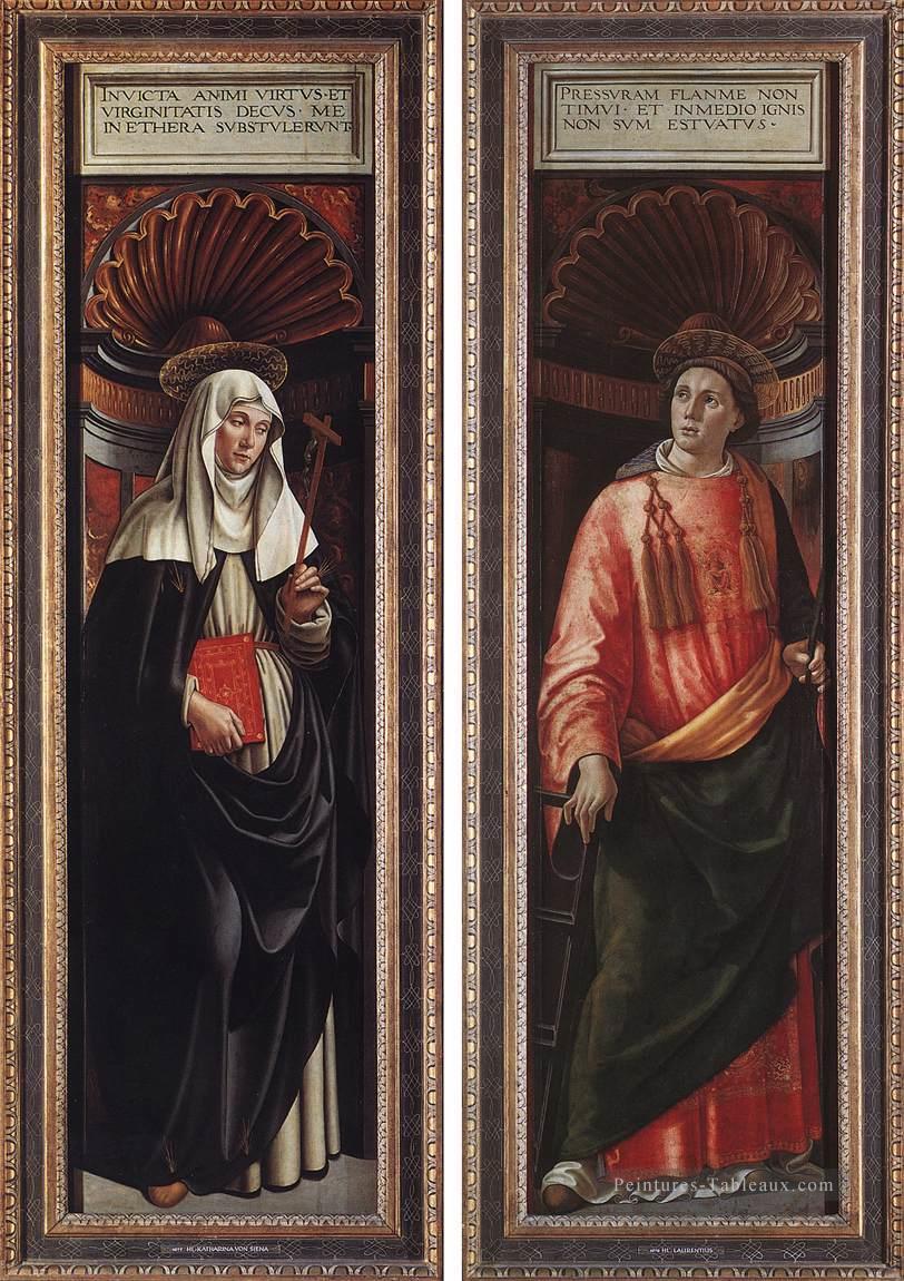 St catherine de Sienne et Saint Laurent Renaissance Florence Domenico Ghirlandaio Peintures à l'huile
